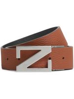 Zegna ceinture en cuir à design réversible - Marron - thumbnail