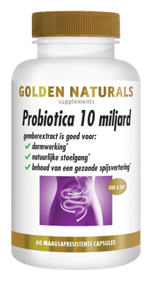 Golden Naturals Supplementen Probiotica Plus 10 Miljard 60Capsules Golden Naturals Supplementen Probiotica Plus 10 Miljard 60Capsules
