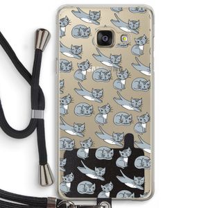 Poezen: Samsung Galaxy A3 (2016) Transparant Hoesje met koord