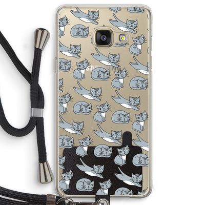 Poezen: Samsung Galaxy A3 (2016) Transparant Hoesje met koord