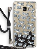 Poezen: Samsung Galaxy A3 (2016) Transparant Hoesje met koord