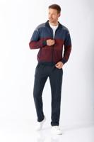 Hajo heren huispak fijne streep blauw en rood