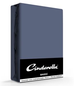 Cinderella Basic Hoeslaken Dark Blue Hoge Hoek - 40 cm-160 x 210 cm