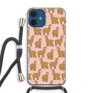 Alpacas: iPhone 12 mini Transparant Hoesje met koord