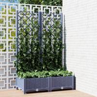 VidaXL Plantenbak met trellis blauwgrijs 80x40x121,5 cm pp