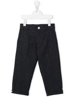 Thom Browne Kids pantalon droit à ourlet retroussé - Bleu