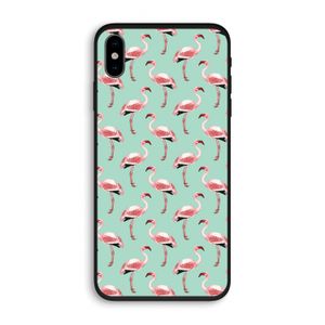 Flamingoprint groen: iPhone XS Biologisch afbreekbaar hoesje
