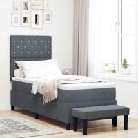 Boxspringbed met matras & bank Donkergrijs 80x200 cm Fluweel