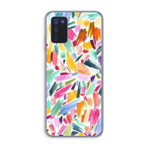 Watercolor Brushstrokes: Samsung Galaxy A03s Transparant Hoesje