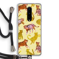 Cute Tigers and Leopards: OnePlus 8 Transparant Hoesje met koord