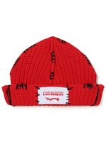 Charles Jeffrey Loverboy bonnet en maille épaisse à patch logo - Rouge