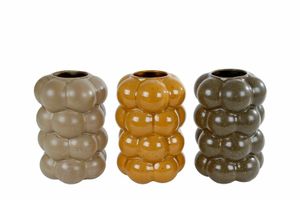 Vaas Bram M beige/amber/d. grijs a3 aardew 12x12x18cm