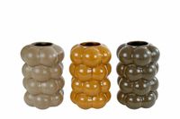 Vaas Bram M beige/amber/d. grijs a3 aardew 12x12x18cm