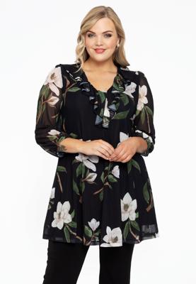 Yoek Tuniek wide bottom CAMELLIA | Zwart | Maat 54/56