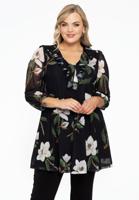 Yoek Tuniek wide bottom CAMELLIA | Zwart | Maat 42/44