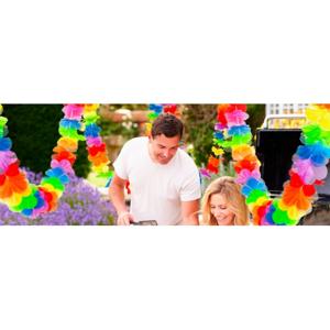 Hawaii thema feestslinger - 3x stuks - 3 meter - Van papier - Tropische feestartikelen/versieringen