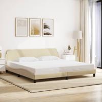 Bedframe zonder matras stof crmekleurig 200x200 cm