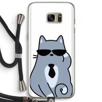 Cool cat: Samsung Galaxy S7 Edge Transparant Hoesje met koord
