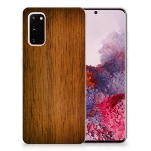 Samsung Galaxy S20 Bumper Hoesje Donker Hout