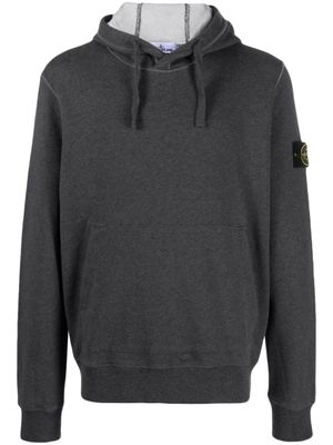 Stone Island hoodie en coton à motif Compass - Gris