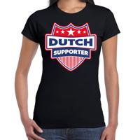 Nederland supporters t-shirt - zwart - voor dames - Dutch - landen shirts - kleding - sport