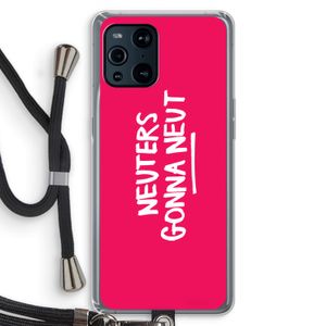 Neuters (roze): Oppo Find X3 Transparant Hoesje met koord