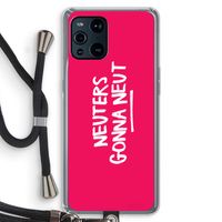 Neuters (roze): Oppo Find X3 Transparant Hoesje met koord