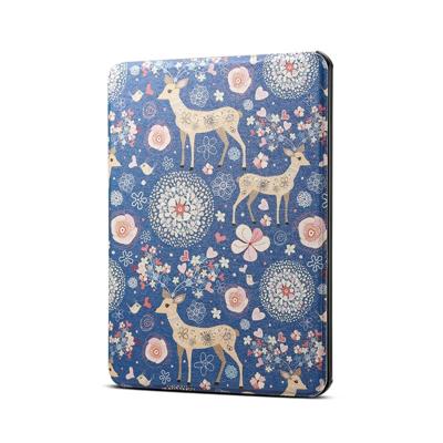 Reindeer Blue Pattern Horizontal Flip PU Leather Protective Case for Amazon Kindle 2019 with Sleep & Wake-up Funtion