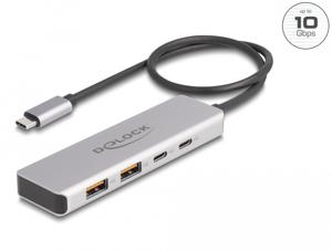 DeLOCK 64230 interface hub USB Type-C 10000 Mbit/s Grijs
