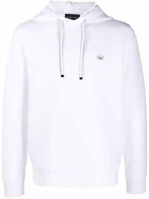 Emporio Armani hoodie à patch logo - Blanc