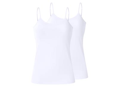 esmara Set van 2 dames spaghettitops (Wit, L (44/46))