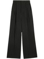 AMI Paris pantalon ample à fines rayures - Noir