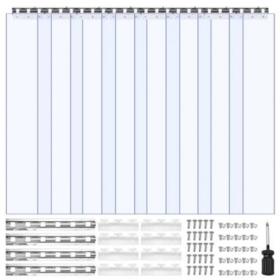 VEVOR 8x gestreepte gordijnen, lamellen, PVC transparant, 122x213,4cm