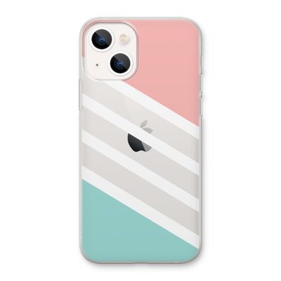 Strepen pastel: iPhone 13 Transparant Hoesje