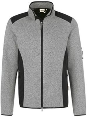 Hakro 836 Knitted fleece jacket Dawson - Mottled Grey - 2XL