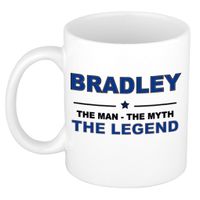Naam cadeau mok/ beker Bradley The man, The myth the legend 300 ml   -