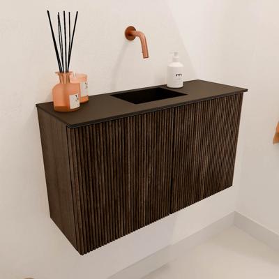 Toiletmeubel Mondiaz Joya | 70 cm | Meubelkleur Walnut | Faye wastafel Urban Midden | Zonder kraangat(en) Toiletmeubel Mondiaz Joya | 70 cm | Meubelkleur Walnut | Faye wastafel Urban Midden | Zonder kraangat(en)