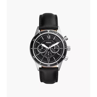 Fossil Herenhorlogechronograaf zwarte wijzerplaat 43 mm nieuwe batterij BQ2228
