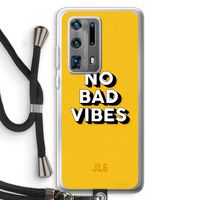 No Bad Vibes: Huawei P40 Pro Plus Transparant Hoesje met koord