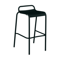 Fermob Luxembourg barkruk lage rug H80 Liquorice