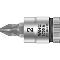 Wera 8755 A 05003354001 Kruiskop Pozidriv Dopsleutel-bitinzet PZ 2 1/4 (6.3 mm)