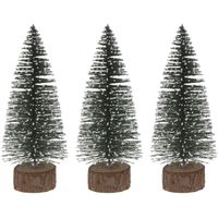 3x Miniatuur kerstboompjes groen 25 cm