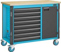 HAZET Werkbank - rijdend - Assistent 179NW - enkel 179NW-8 - L x B x H: 1150 mm x 600 mm x 964 mm - Laden, ondiep: 8 x 81 x 522 x 398 mm