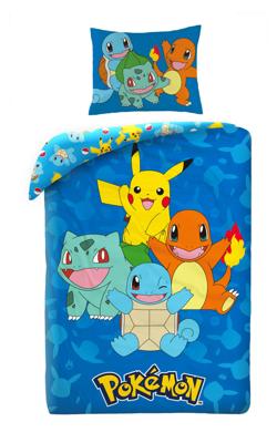 Pokémon Dekbedovertrek starters blauw 140 x 200 cm