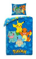 Pokémon Dekbedovertrek starters blauw 140 x 200 cm