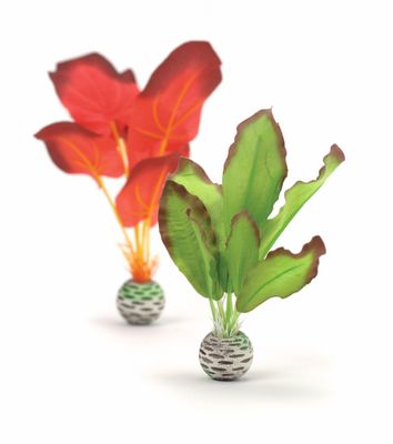 Zijden plantenset klein groen&rood - Biorb