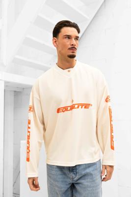 Equalité Arena Longsleeve Jersey Heren Gebroken Wit/Oranje - Maat L - Kleur: Gebroken WitOranje | Soccerfanshop