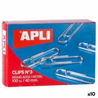 Clip Apli Nº 3 Nikkel 40 mm (10 Stuks)