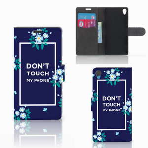 Sony Xperia Z3 Portemonnee Hoesje Flowers Blue DTMP