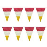 Den Bosch kleuren carnaval vlaggetjes - 2x - 10 meter - plastic - rood-wit-geel - versieringen Den Bosch kleuren carnaval vlaggetjes - 2x - 10 meter - plastic - rood-wit-geel - versieringen